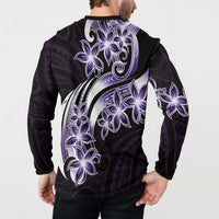 Plumeria Tribal Tattoo Button Sweatshirt Purple Polynesian Pattern LT9 - Polynesian Pride