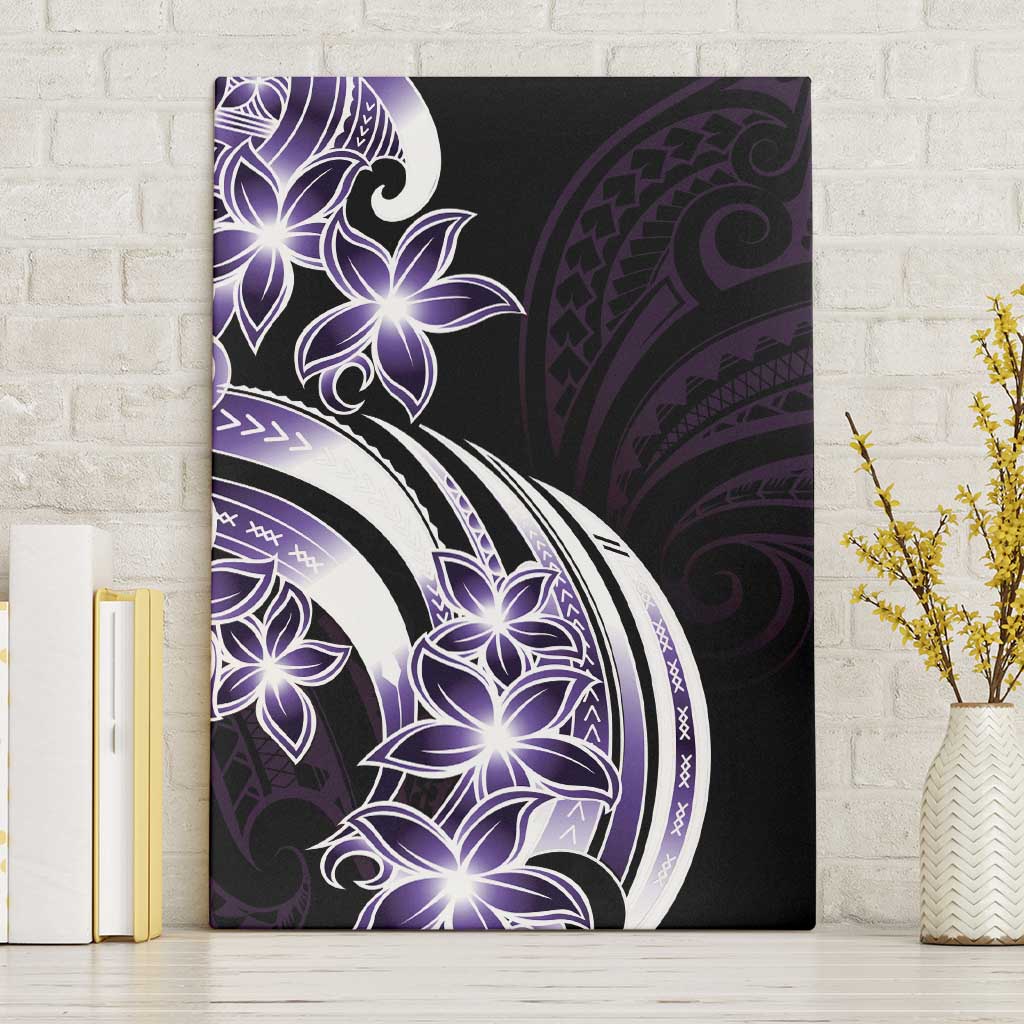 Plumeria Tribal Tattoo Canvas Wall Art Purple Polynesian Pattern LT9 Without Frame Purple - Polynesian Pride