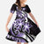 Plumeria Tribal Tattoo Family Matching Long Sleeve Bodycon Dress and Hawaiian Shirt Purple Polynesian Pattern