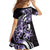 Plumeria Tribal Tattoo Family Matching Long Sleeve Bodycon Dress and Hawaiian Shirt Purple Polynesian Pattern