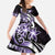 Plumeria Tribal Tattoo Family Matching Off The Shoulder Long Sleeve Dress and Hawaiian Shirt Purple Polynesian Pattern