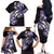 Plumeria Tribal Tattoo Family Matching Off The Shoulder Long Sleeve Dress and Hawaiian Shirt Purple Polynesian Pattern