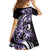 Plumeria Tribal Tattoo Family Matching Off Shoulder Maxi Dress and Hawaiian Shirt Purple Polynesian Pattern