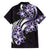 Plumeria Tribal Tattoo Family Matching Puletasi and Hawaiian Shirt Purple Polynesian Pattern