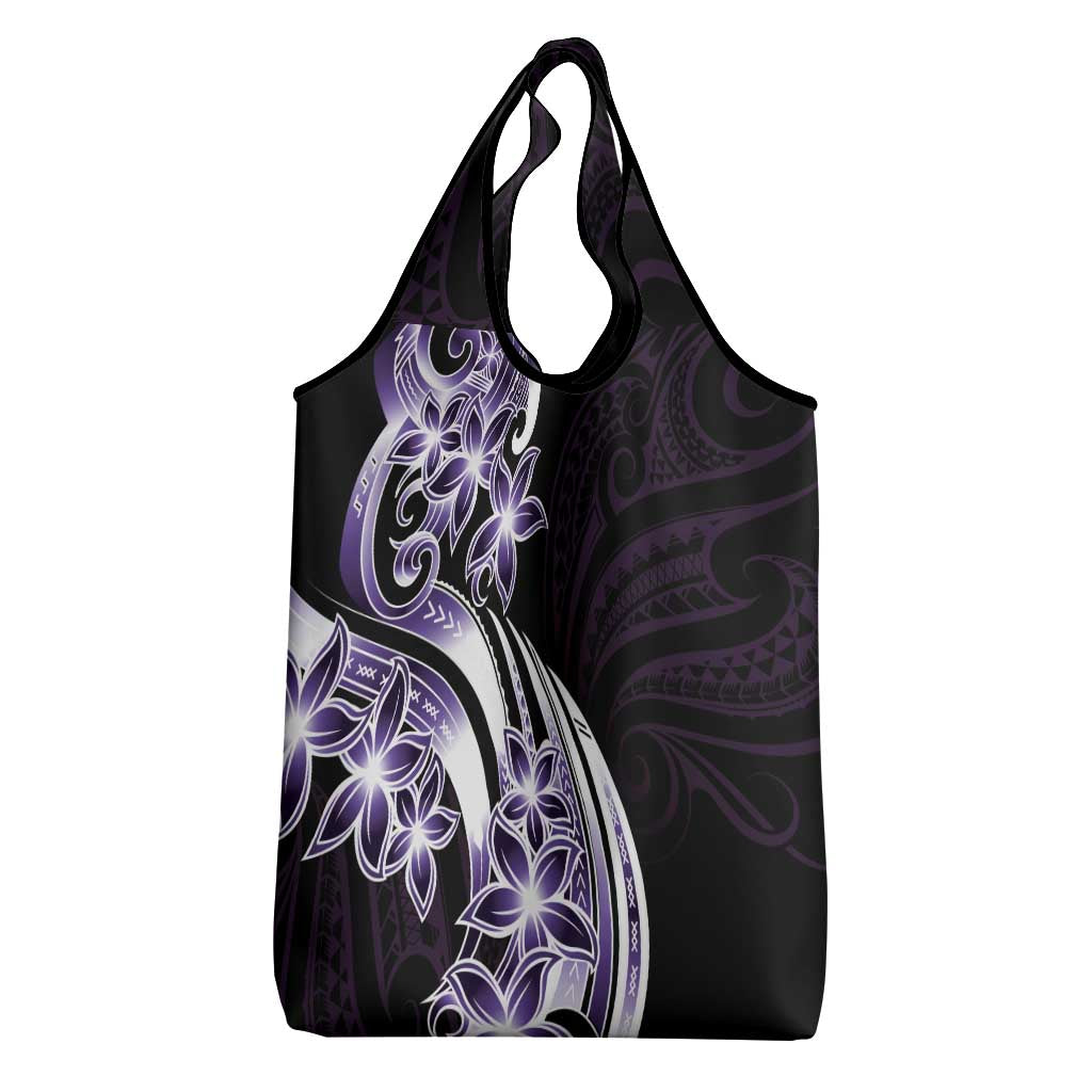 Plumeria Tribal Tattoo Grocery Bag Purple Polynesian Pattern LT9 - Polynesian Pride