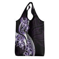 Plumeria Tribal Tattoo Grocery Bag Purple Polynesian Pattern LT9 - Polynesian Pride