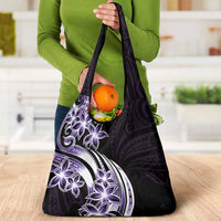 Plumeria Tribal Tattoo Grocery Bag Purple Polynesian Pattern LT9 - Polynesian Pride