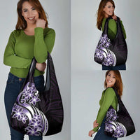 Plumeria Tribal Tattoo Grocery Bag Purple Polynesian Pattern LT9 - Polynesian Pride