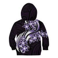 Plumeria Tribal Tattoo Kid Hoodie Purple Polynesian Pattern LT9 - Polynesian Pride