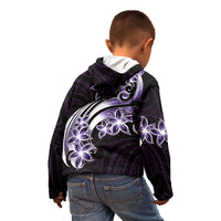 Plumeria Tribal Tattoo Kid Hoodie Purple Polynesian Pattern LT9 - Polynesian Pride