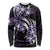 Plumeria Tribal Tattoo Long Sleeve Shirt Purple Polynesian Pattern