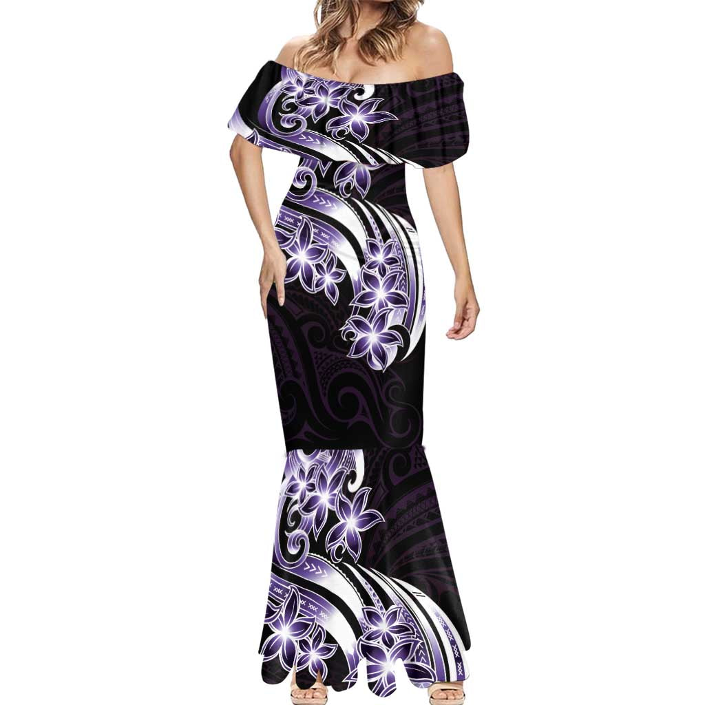 Plumeria Tribal Tattoo Mermaid Dress Purple Polynesian Pattern LT9 - Polynesian Pride