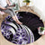 Plumeria Tribal Tattoo Round Carpet Purple Polynesian Pattern