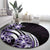 Plumeria Tribal Tattoo Round Carpet Purple Polynesian Pattern