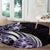 Plumeria Tribal Tattoo Round Carpet Purple Polynesian Pattern