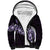 Plumeria Tribal Tattoo Sherpa Hoodie Purple Polynesian Pattern