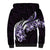 Plumeria Tribal Tattoo Sherpa Hoodie Purple Polynesian Pattern