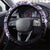 Plumeria Tribal Tattoo Steering Wheel Cover Purple Polynesian Pattern