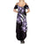 Plumeria Tribal Tattoo Summer Maxi Dress Purple Polynesian Pattern