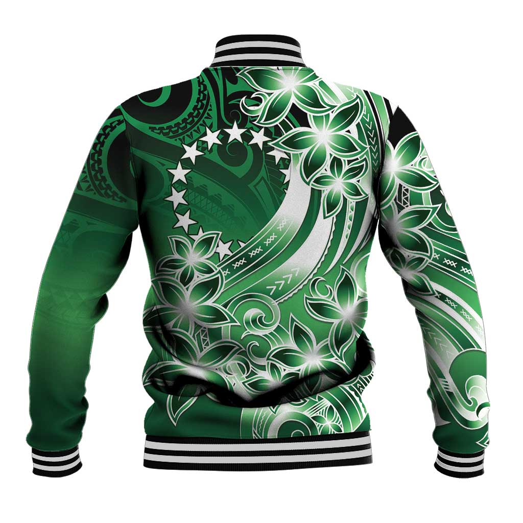 Cook Islands Tattoo Baseball Jacket Plumeria Polynesian Pattern LT9 - Polynesian Pride