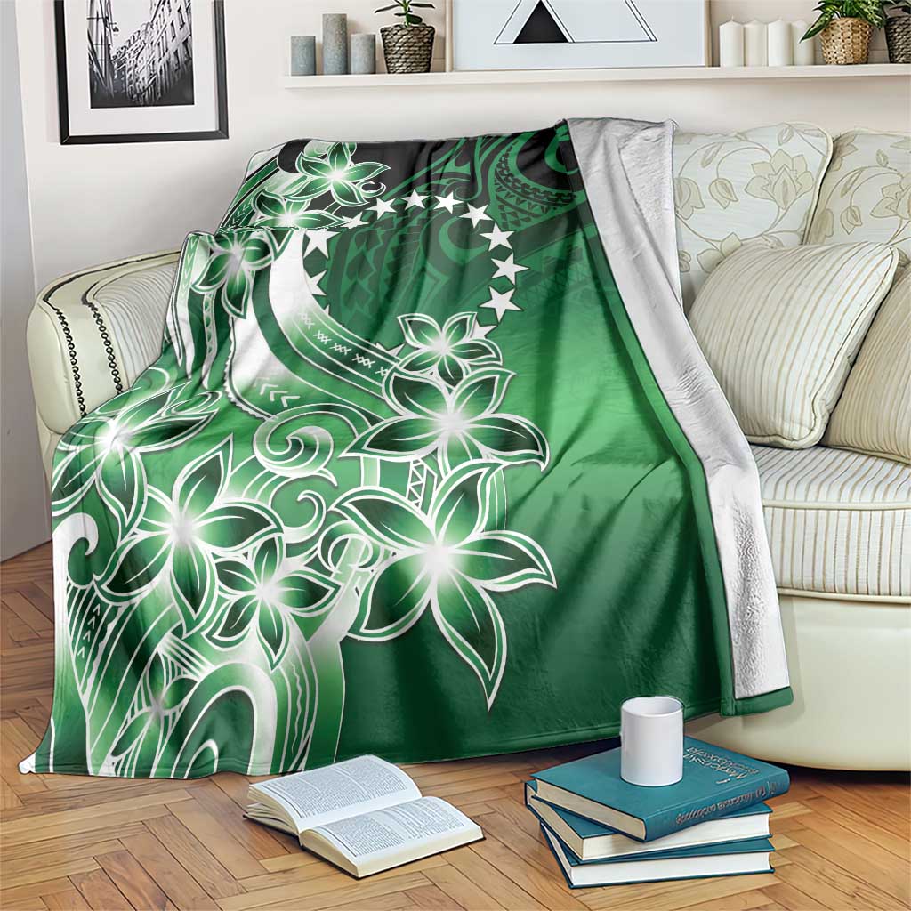Cook Islands Tattoo Blanket Plumeria Polynesian Pattern LT9 Green - Polynesian Pride
