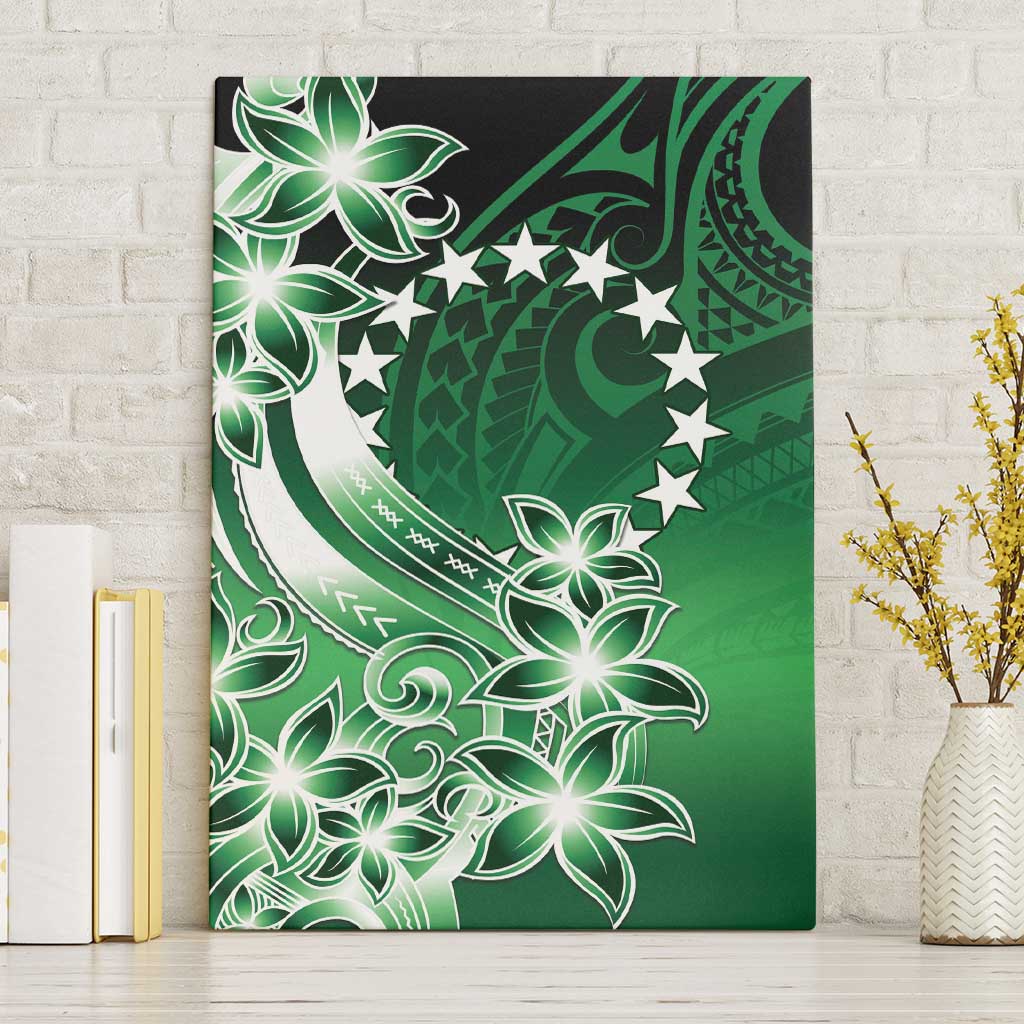 Cook Islands Tattoo Canvas Wall Art Plumeria Polynesian Pattern LT9 Without Frame Green - Polynesian Pride
