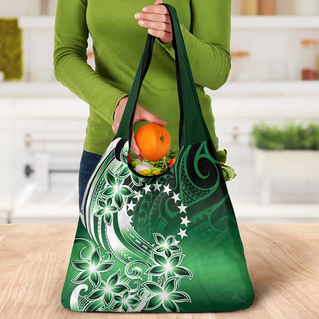 Cook Islands Tattoo Grocery Bag Plumeria Polynesian Pattern LT9 - Polynesian Pride