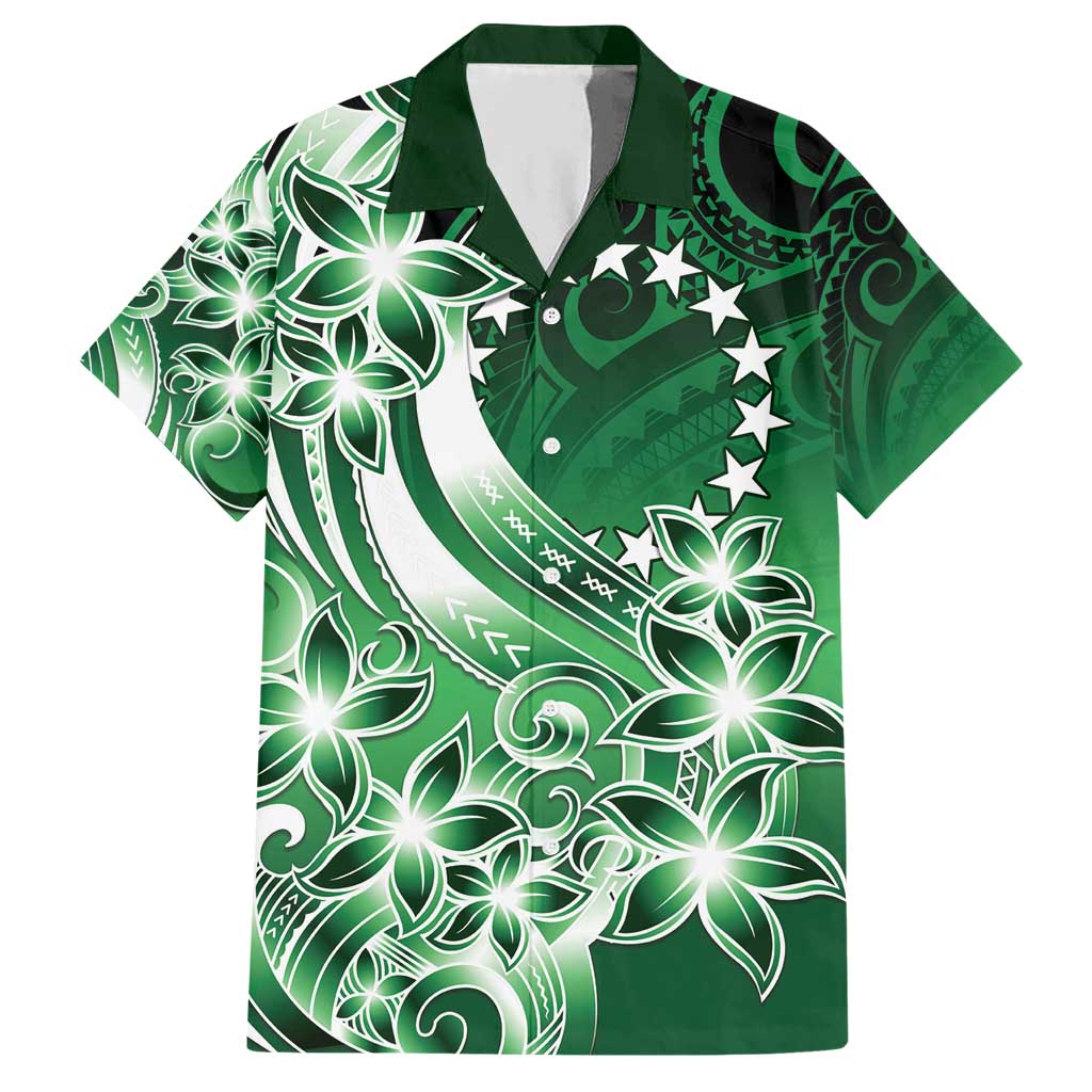 Cook Islands Tattoo Hawaiian Shirt Plumeria Polynesian Pattern LT9 Green - Polynesian Pride