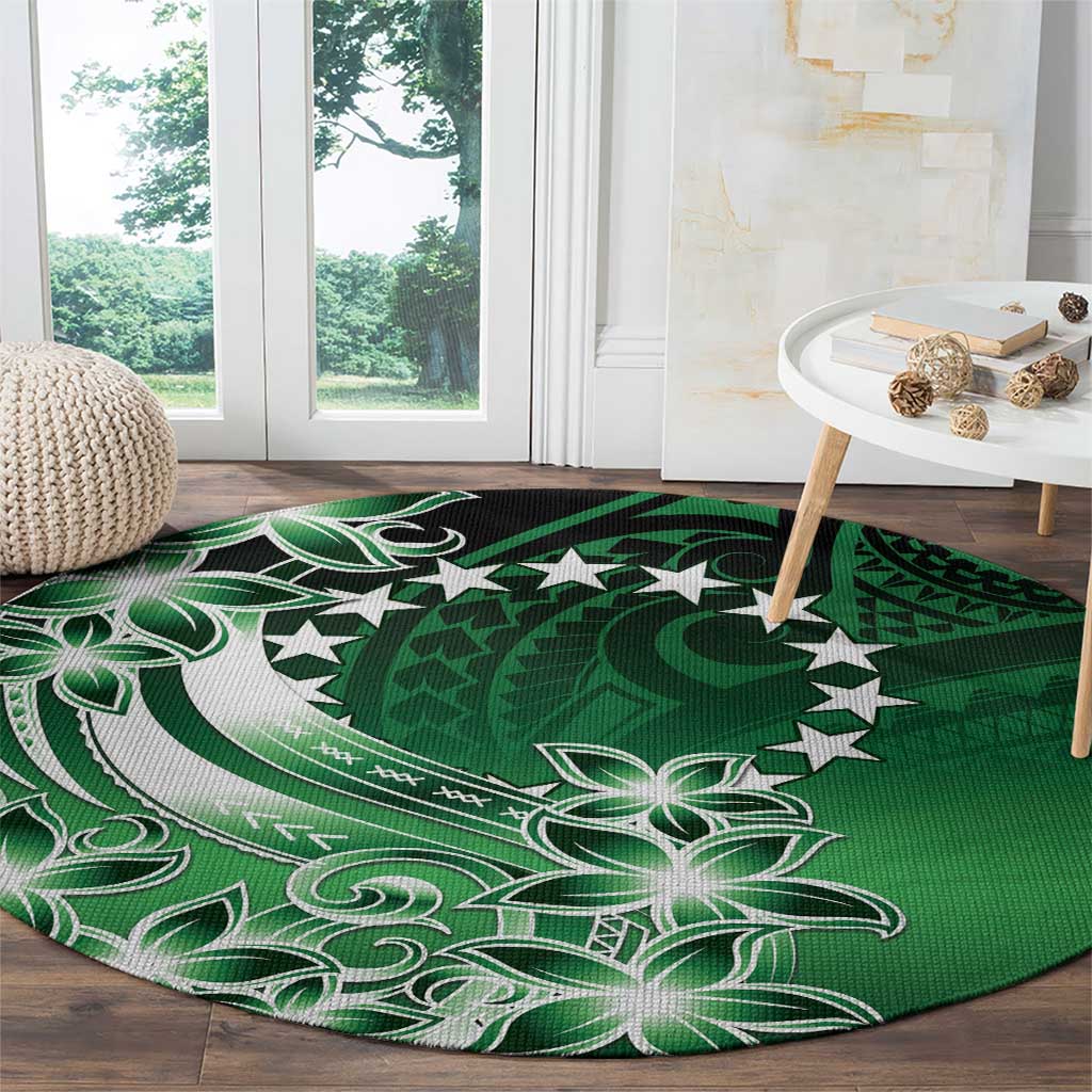 Cook Islands Tattoo Round Carpet Plumeria Polynesian Pattern LT9 - Polynesian Pride