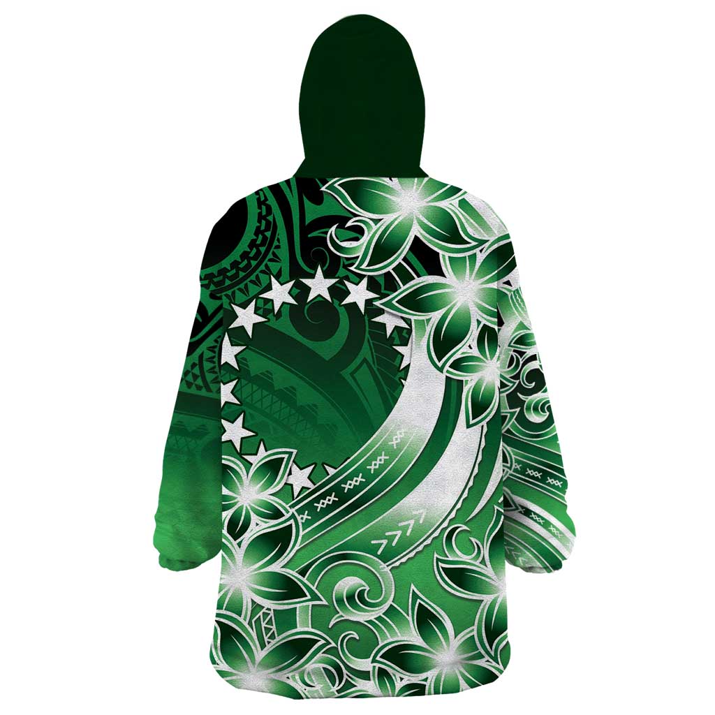 Cook Islands Tattoo Wearable Blanket Hoodie Plumeria Polynesian Pattern LT9 - Polynesian Pride