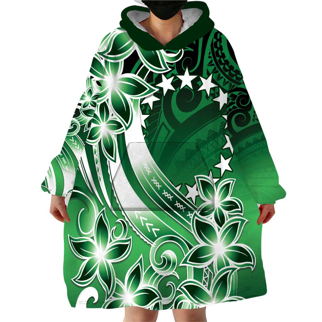Cook Islands Tattoo Wearable Blanket Hoodie Plumeria Polynesian Pattern LT9 - Polynesian Pride