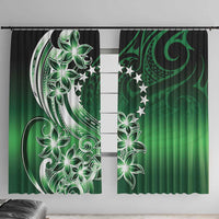 Cook Islands Tattoo Window Curtain Plumeria Polynesian Pattern LT9 With Hooks Green - Polynesian Pride