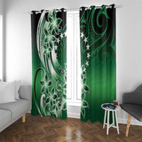 Cook Islands Tattoo Window Curtain Plumeria Polynesian Pattern LT9 With Grommets Green - Polynesian Pride