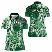 Cook Islands Tattoo Women Polo Shirt Plumeria Polynesian Pattern LT9 - Polynesian Pride