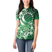 Cook Islands Tattoo Women Polo Shirt Plumeria Polynesian Pattern LT9 - Polynesian Pride
