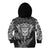 New Zealand Rugby Kid Hoodie Silver Fern All Black Mix Ta Moko White Style LT9 - Polynesian Pride