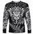 New Zealand Rugby Long Sleeve Shirt Silver Fern All Black Mix Ta Moko White Style LT9 Unisex White - Polynesian Pride