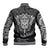 Personalised New Zealand Rugby Baseball Jacket Silver Fern All Black Mix Ta Moko White Style LT9 - Polynesian Pride