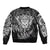 Personalised New Zealand Rugby Bomber Jacket Silver Fern All Black Mix Ta Moko White Style LT9 - Polynesian Pride