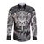 Personalised New Zealand Rugby Long Sleeve Button Shirt Silver Fern All Black Mix Ta Moko White Style LT9 Unisex White - Polynesian Pride