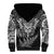 Personalised New Zealand Rugby Sherpa Hoodie Silver Fern All Black Mix Ta Moko White Style LT9 - Polynesian Pride