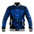 New Zealand Rugby Baseball Jacket Silver Fern All Black Mix Ta Moko Blue Style LT9 Unisex Blue - Polynesian Pride