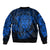 New Zealand Rugby Bomber Jacket Silver Fern All Black Mix Ta Moko Blue Style LT9 - Polynesian Pride