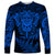 New Zealand Rugby Long Sleeve Shirt Silver Fern All Black Mix Ta Moko Blue Style LT9 Unisex Blue - Polynesian Pride