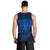 New Zealand Rugby Men Tank Top Silver Fern All Black Mix Ta Moko Blue Style LT9 - Polynesian Pride