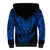 Personalised New Zealand Rugby Sherpa Hoodie Silver Fern All Black Mix Ta Moko Blue Style LT9 - Polynesian Pride