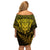 New Zealand Rugby Off Shoulder Short Dress Silver Fern All Black Mix Ta Moko Gold Style LT9 - Polynesian Pride