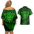 New Zealand Rugby Couples Matching Off Shoulder Short Dress and Hawaiian Shirt Silver Fern All Black Mix Ta Moko Green Style LT9 - Polynesian Pride