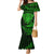 New Zealand Rugby Mermaid Dress Silver Fern All Black Mix Ta Moko Green Style LT9 Women Green - Polynesian Pride