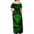 New Zealand Rugby Off Shoulder Maxi Dress Silver Fern All Black Mix Ta Moko Green Style LT9 - Polynesian Pride